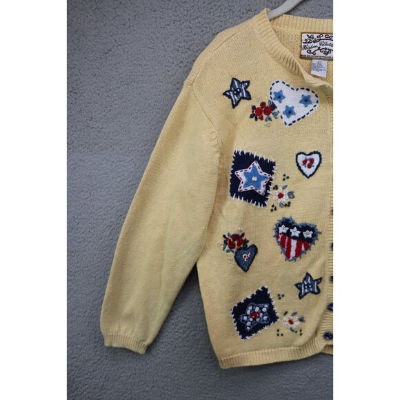 Heirloom Collectibles Vtg. Embroidered Patriotic Sweater-Large-4th of July-Y2K - Picture 9 of 12